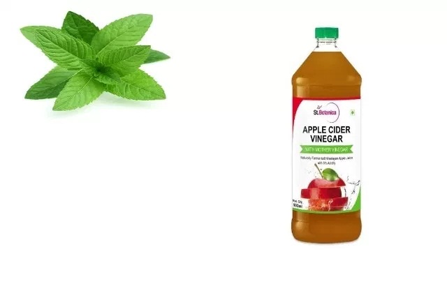 Apple Cider Vinegar And Mint Leaves